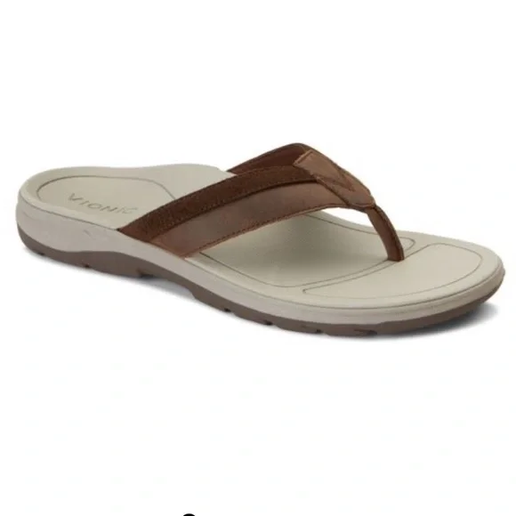 Vionic Canoe Dennis Brown Leather Sandals Vionic Dennis, Brown, 11 D (M) : Amazon.in: Fashion main image 3